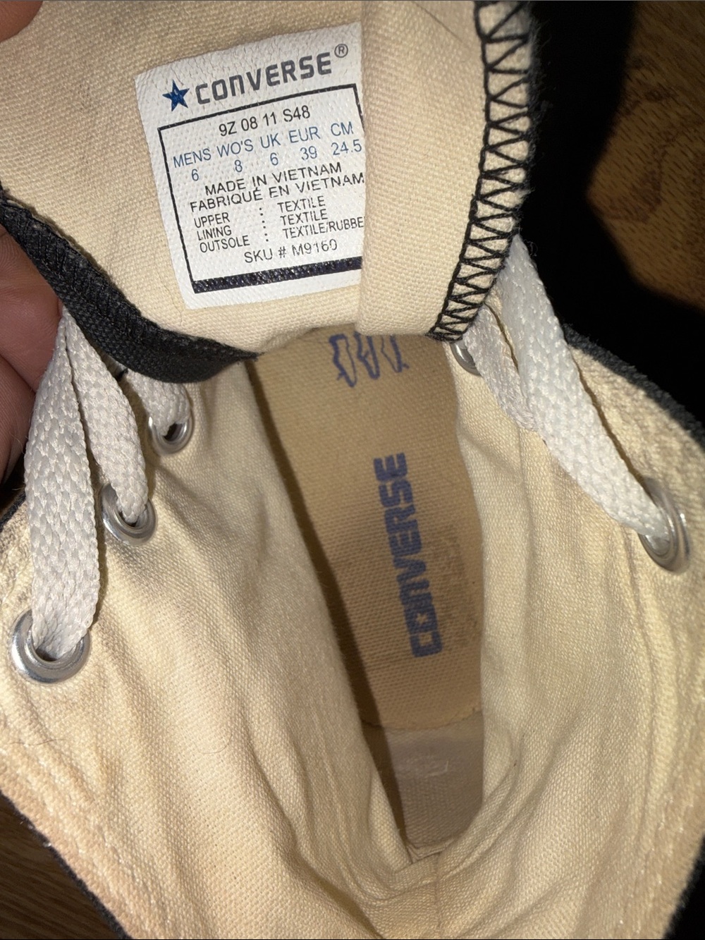 Converse Black High Top Sneakers with White Accents - Picture 3 of 9
